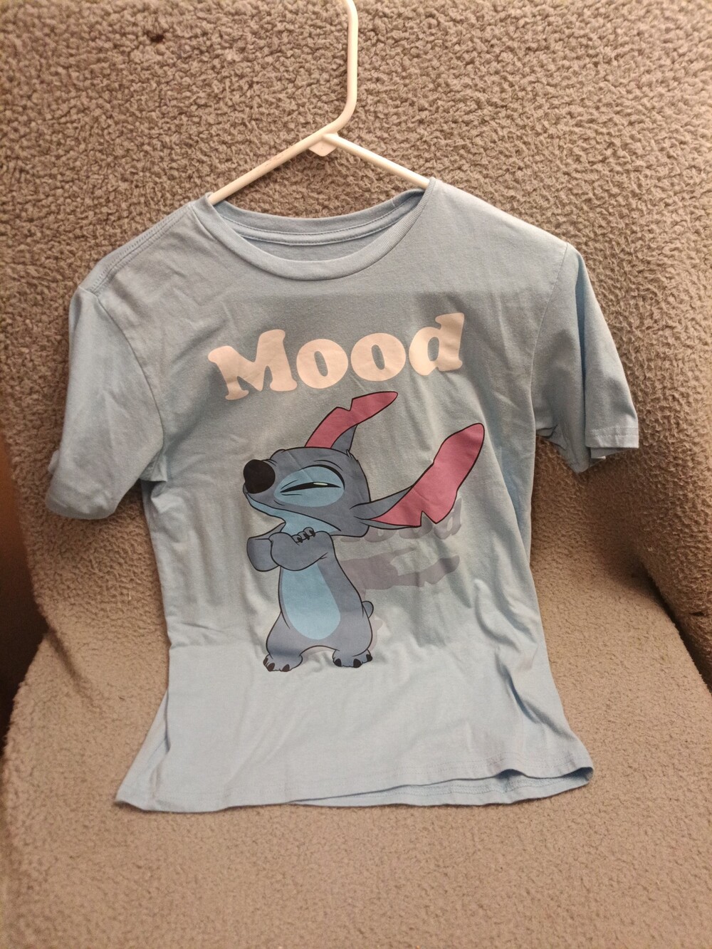 Lilo & Stitch Mood Light Blue Short Sleeve T-Shirt 3504